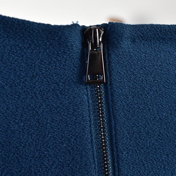 Vince 3/4 Sleeve Boucle Sheath Dress Teal Blue - M - Picture 8 of 9